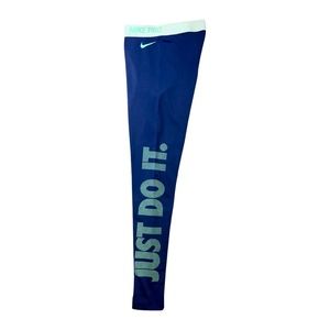 NIKE PRO Women Dri Fit Hyperwarm Just Do It Legging, Indigo Blue, S